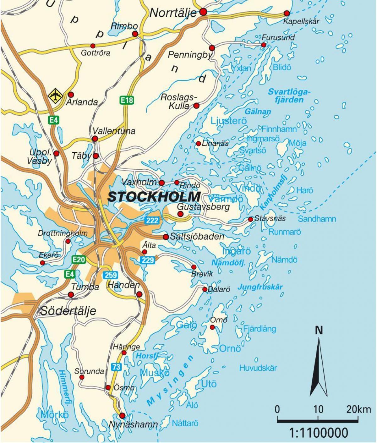 Stockholm Sweden mapa ng lungsod
