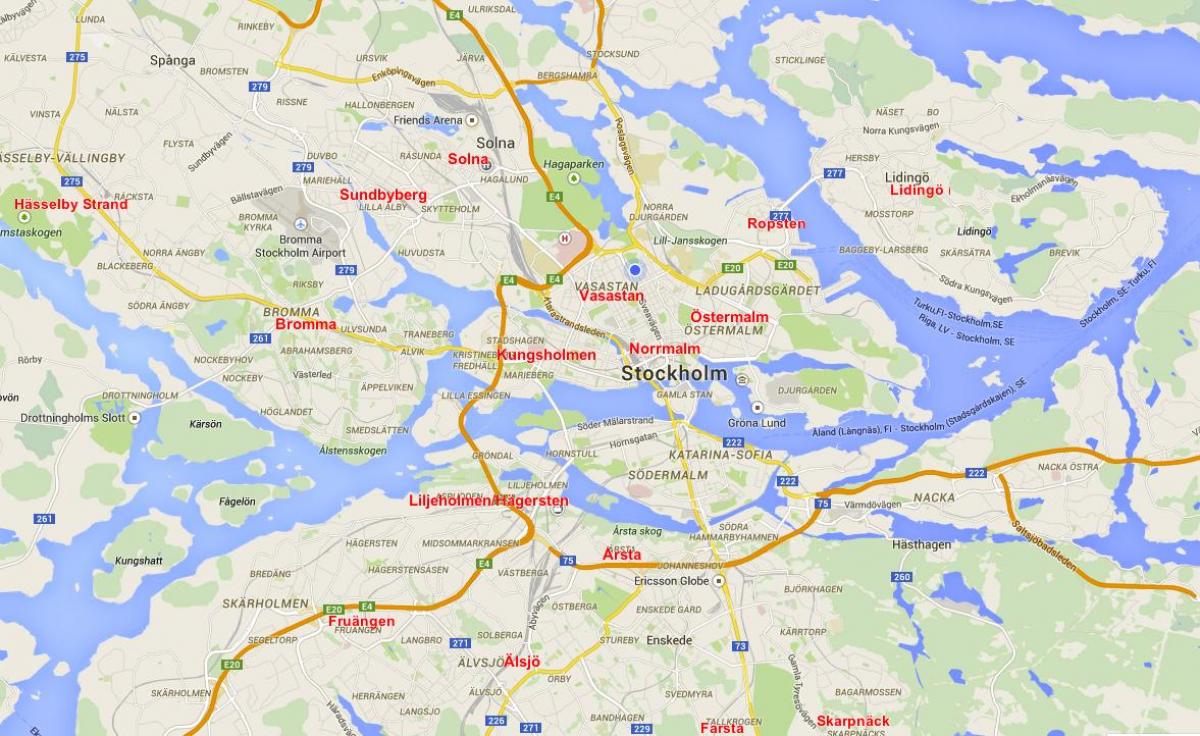 mapa ng Stockholm bromma