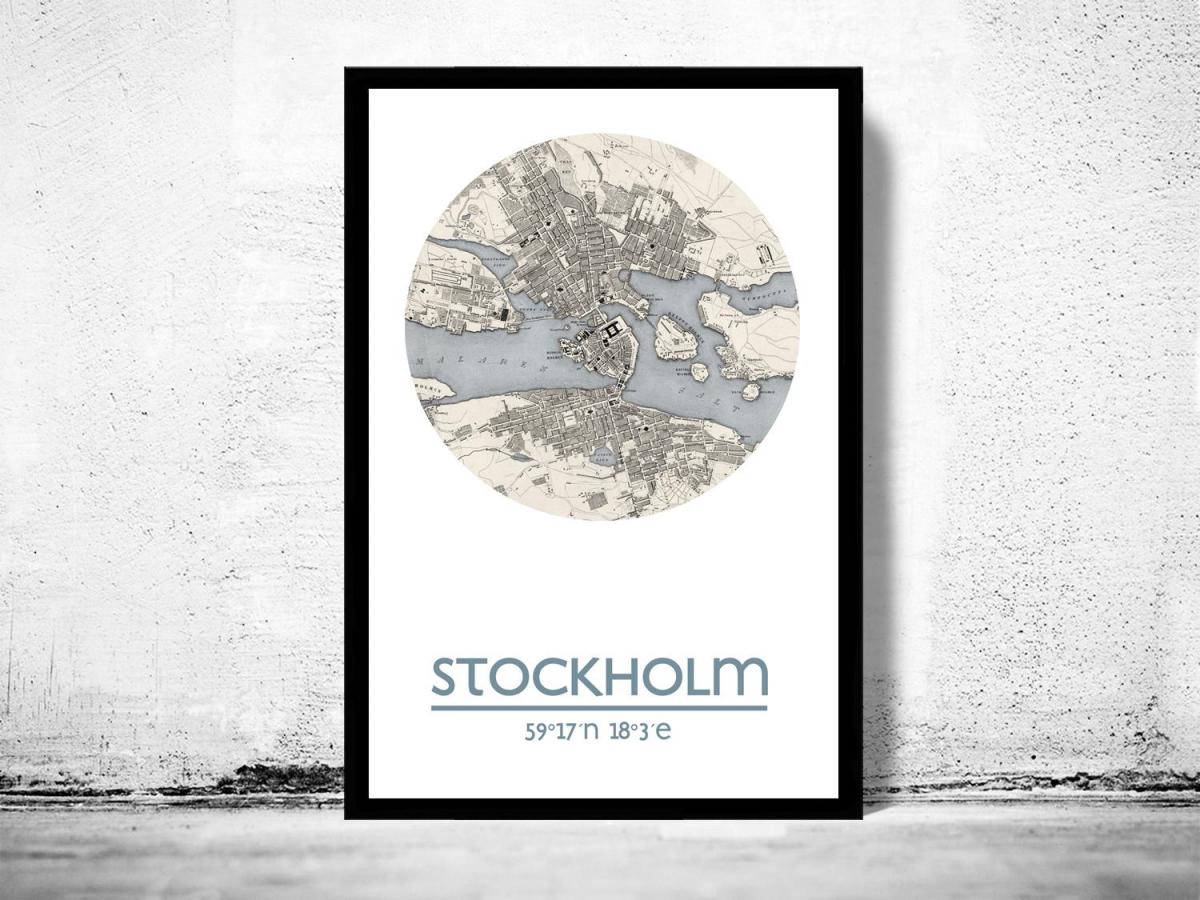 mapa ng Stockholm mapa poster