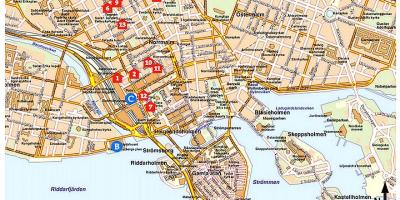 Turista mapa Stockholm Sweden