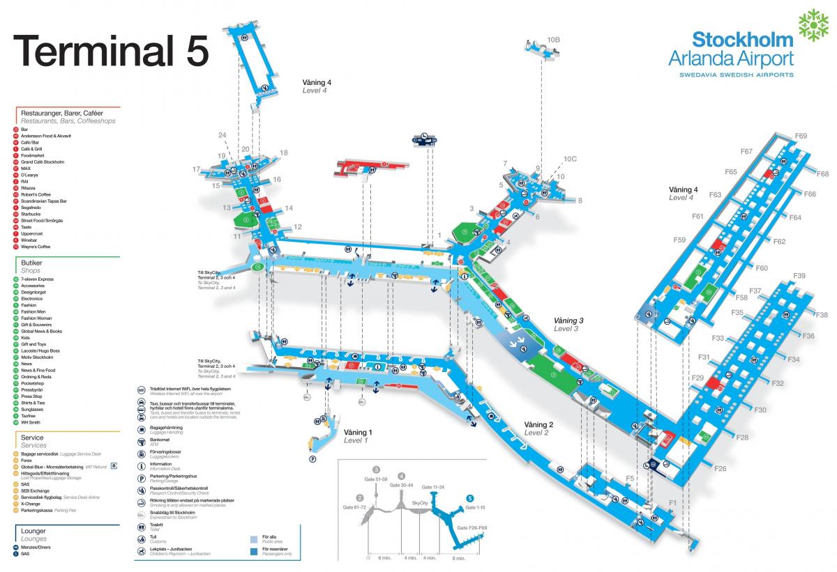 Stockholm airport terminal 5 mapa