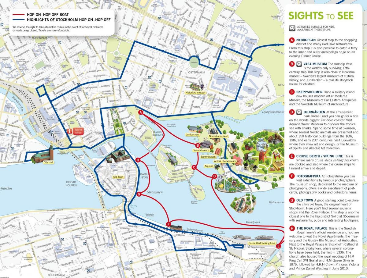 Stockholm hop sa hop-off ang bangka mapa