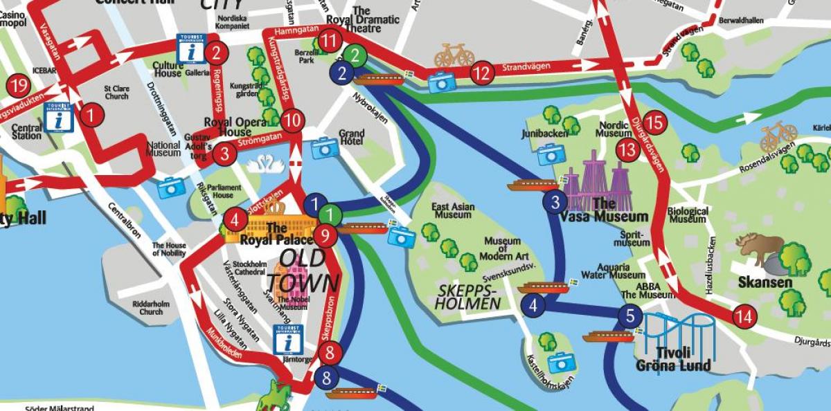 Stockholm hop sa hop-off bus mapa