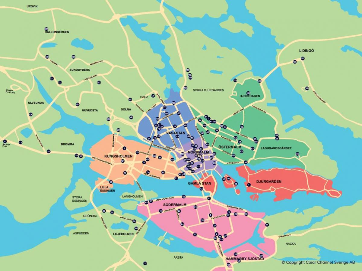 mapa ng lungsod bike mapa Stockholm