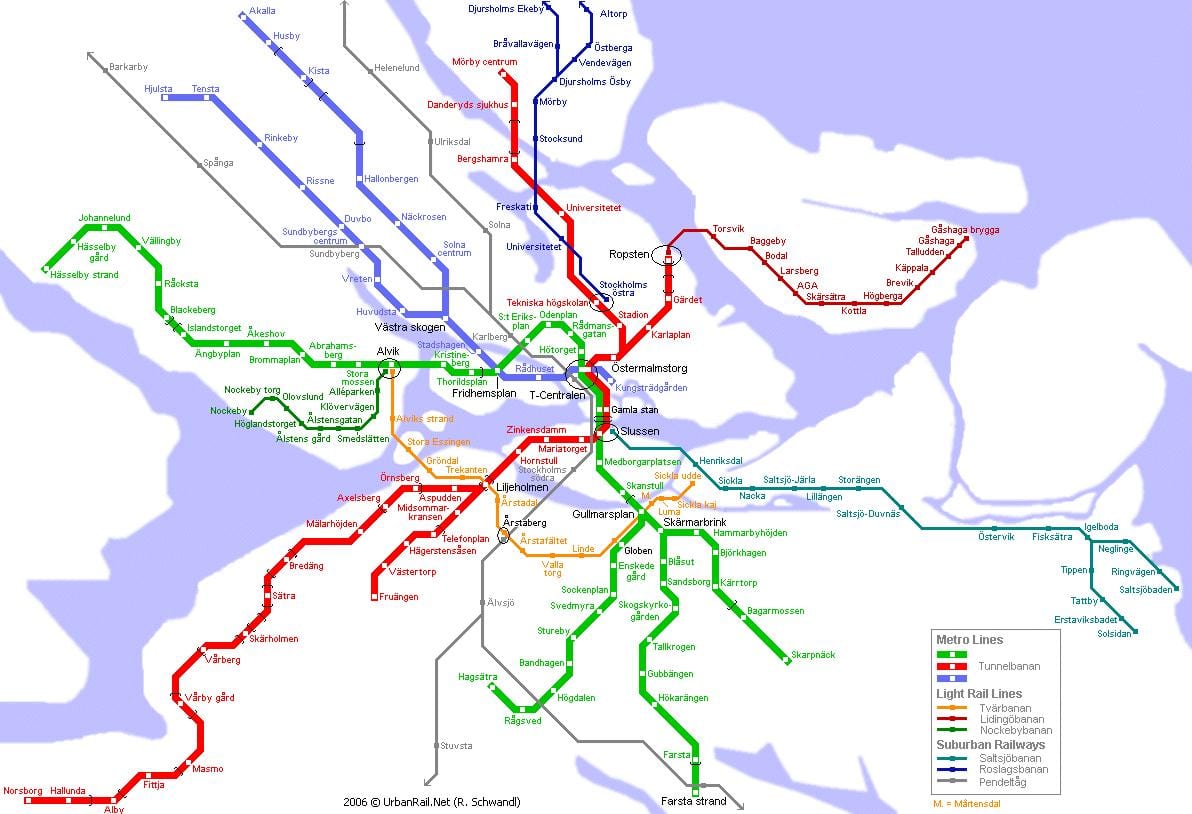 mapa ng pendeltåg mapa Stockholm