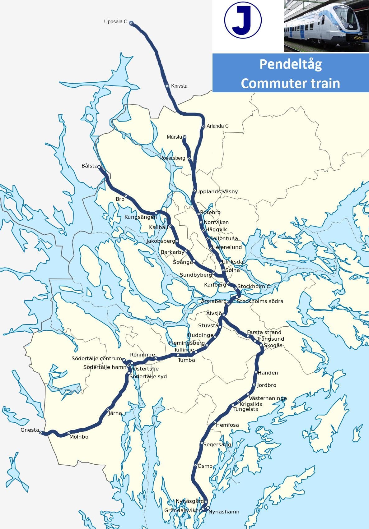 Stockholm pendeltåg mapa