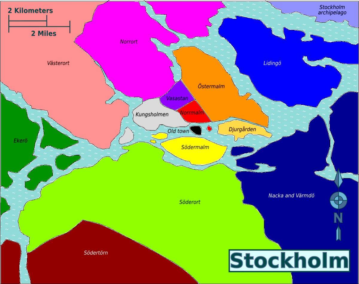 mapa ng Stockholm distrito