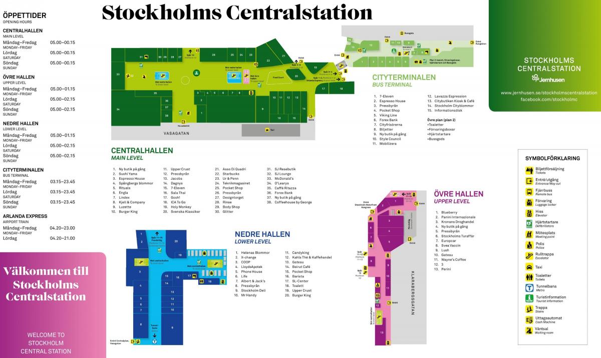 Stockholm railway station mapa