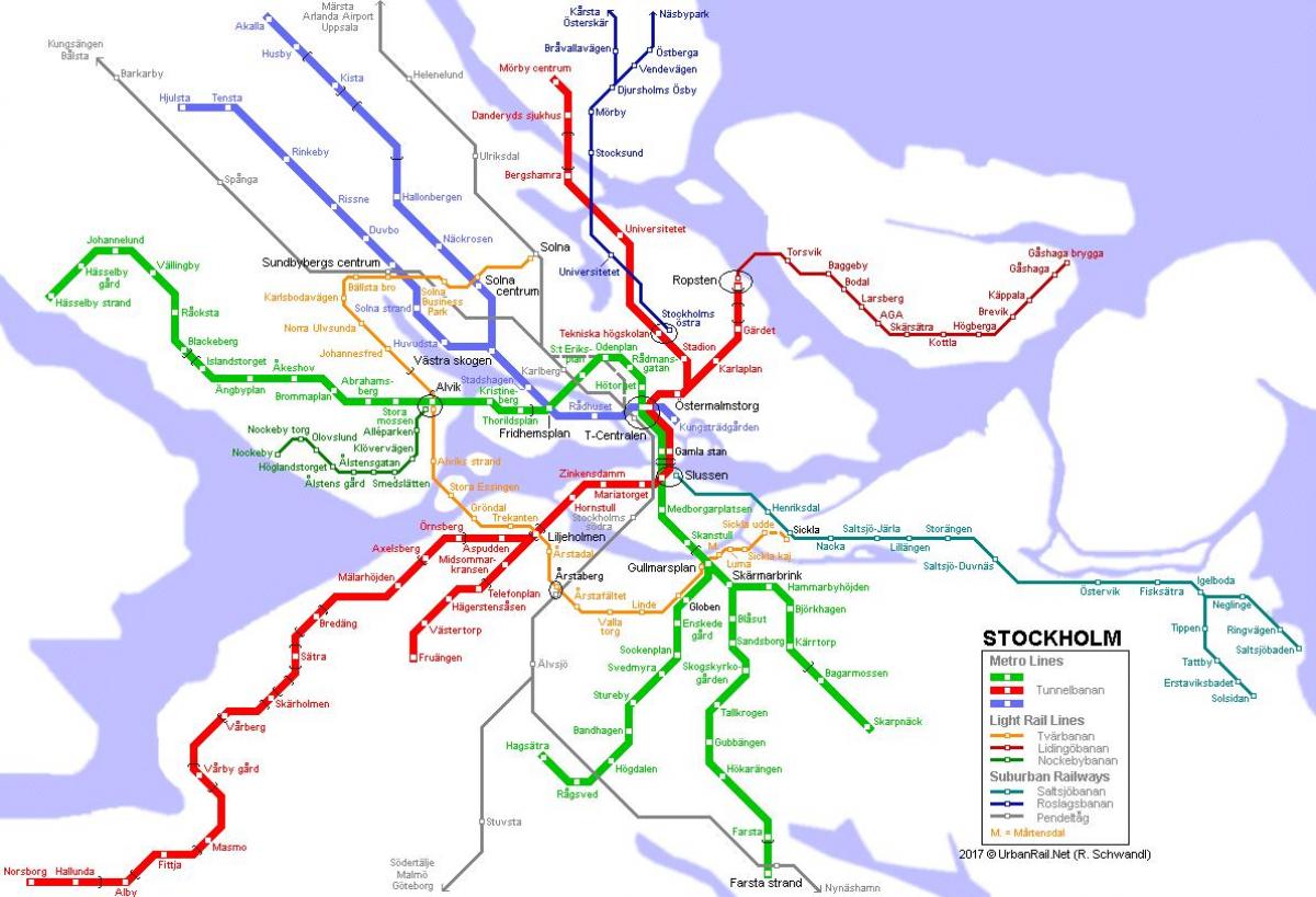 mapa ng subway sa Stockholm