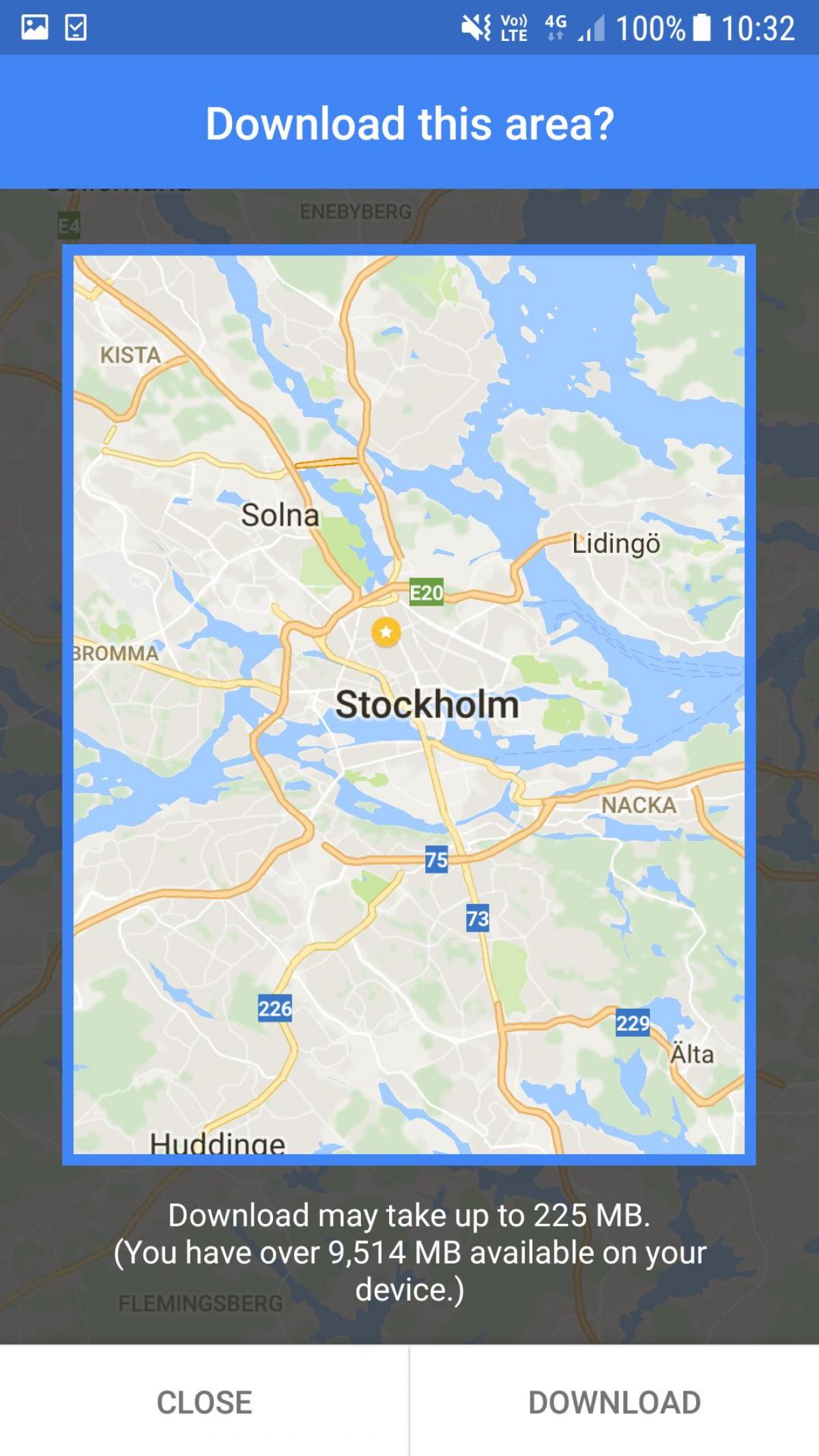 offline na mapa Stockholm