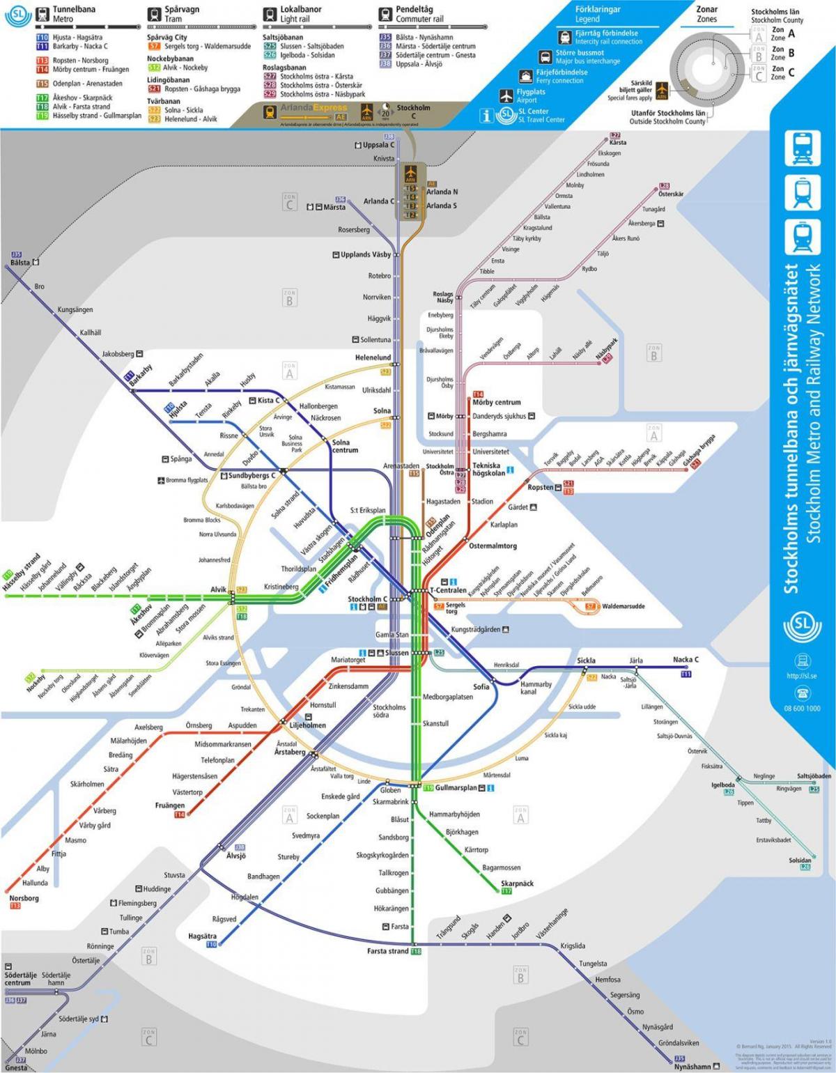 mga pampublikong transportasyon mga mapa Stockholm