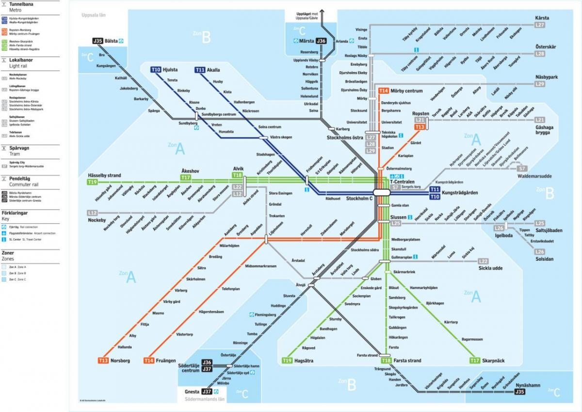 sl tunnelbana mapa