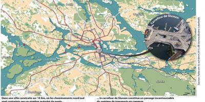 Mapa ng slussen Stockholm