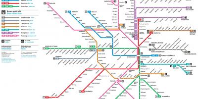 Stockholm sa pamamagitan ng tren network ng mapa